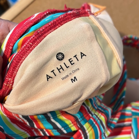 ATHLETA SWIM DRESS SALINA STRIPE CROSS BACK - Picture 7 of 9